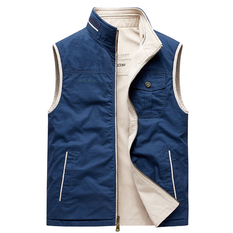 Wholesale Men's Cotton Reversible Vest Sleeveless Jacket