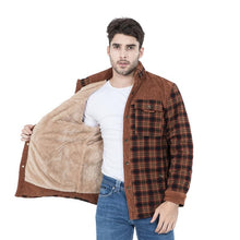 Load image into Gallery viewer, Wholesale Men&#39;s Winter Warm Cotton Plaid Flannel Jacket Sherpa Fleece
