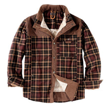 Load image into Gallery viewer, Wholesale Men&#39;s Winter Warm Cotton Plaid Flannel Jacket Sherpa Fleece
