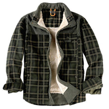 Load image into Gallery viewer, Wholesale Men&#39;s Winter Warm Cotton Plaid Flannel Jacket Sherpa Fleece
