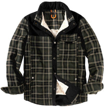 Load image into Gallery viewer, Wholesale Men&#39;s Winter Warm Cotton Plaid Flannel Jacket Sherpa Fleece
