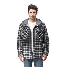 Load image into Gallery viewer, Wholesale Men&#39;s Outdoor Flannel Hoody Jacket Sherpa Fleece Lined
