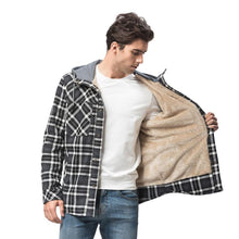 Load image into Gallery viewer, Wholesale Men&#39;s Outdoor Flannel Hoody Jacket Sherpa Fleece Lined
