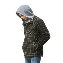 Load image into Gallery viewer, Wholesale Men&#39;s Outdoor Flannel Hoody Jacket Sherpa Fleece Lined
