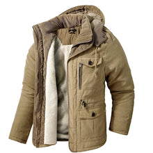 Load image into Gallery viewer, Wholesale Men&#39;s Winter Sherpa Fleeced Lined Cotton Hooded Hiking Jacket
