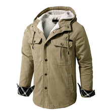 Load image into Gallery viewer, Wholesale Men&#39;s Thick Warm Hooded Jacket Sherpa Fleece Lined
